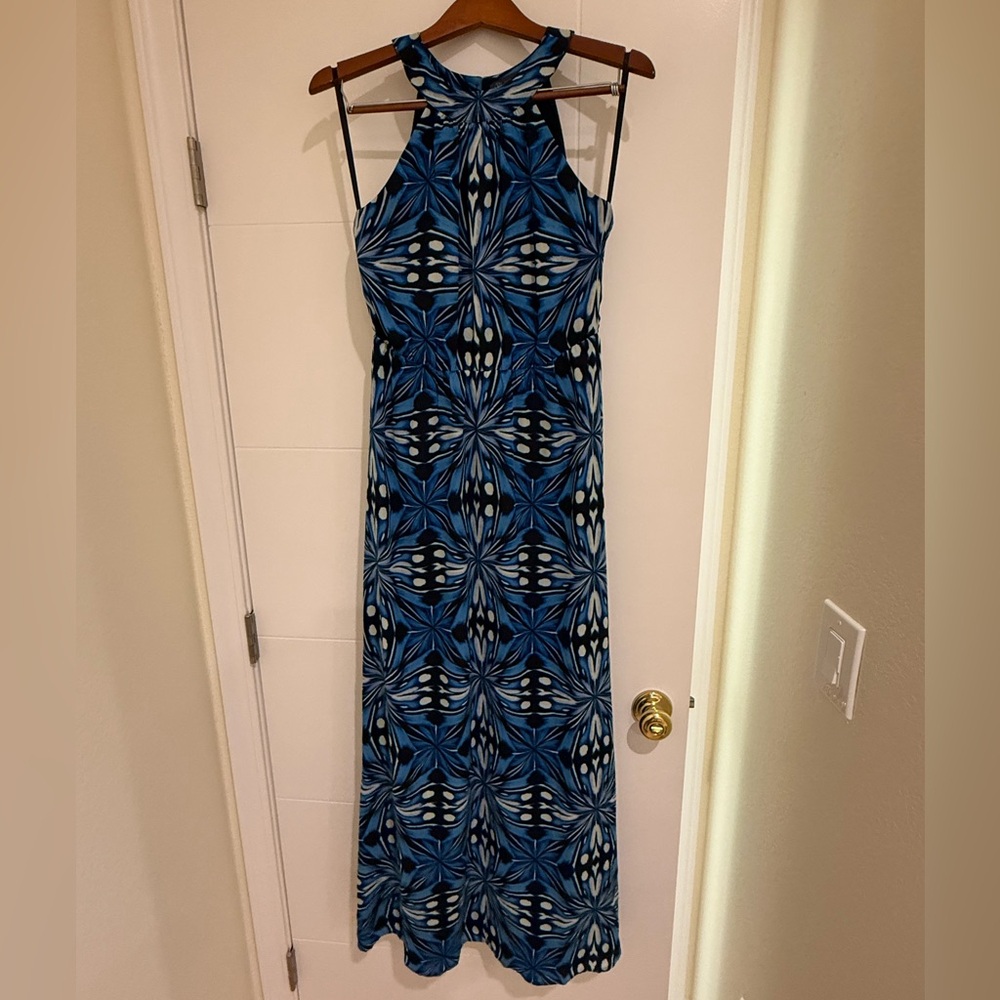 Blue Patterned Maxi Dress